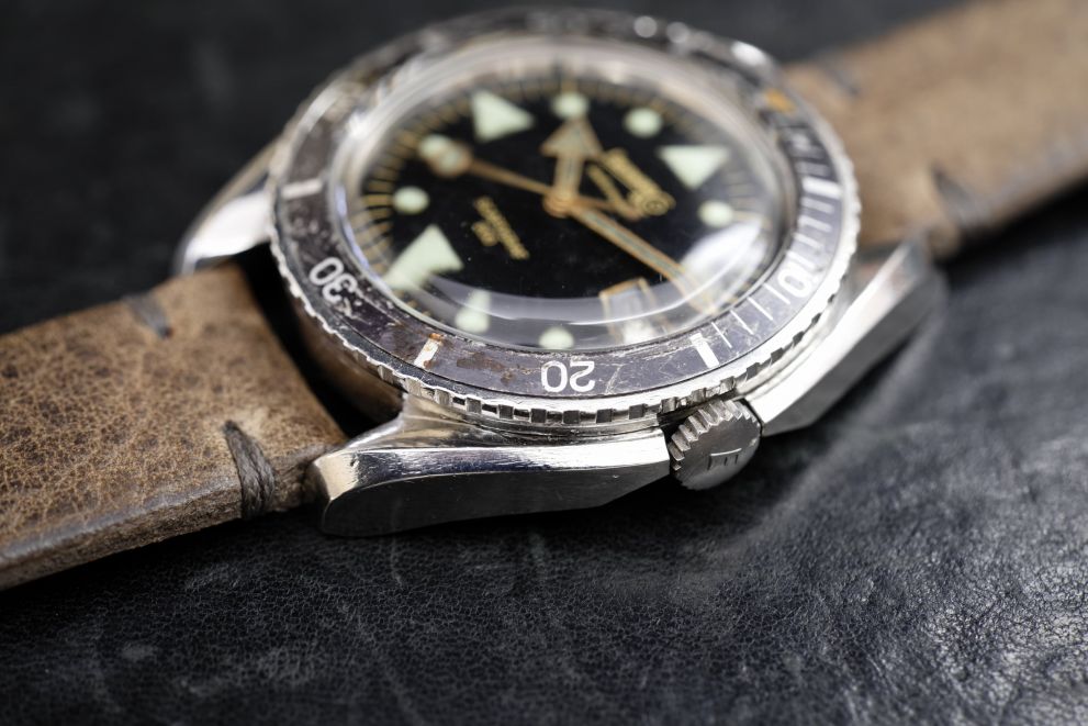 Eberhard & Co. Scafograf 200 Gilt Black dial Vintage Diver