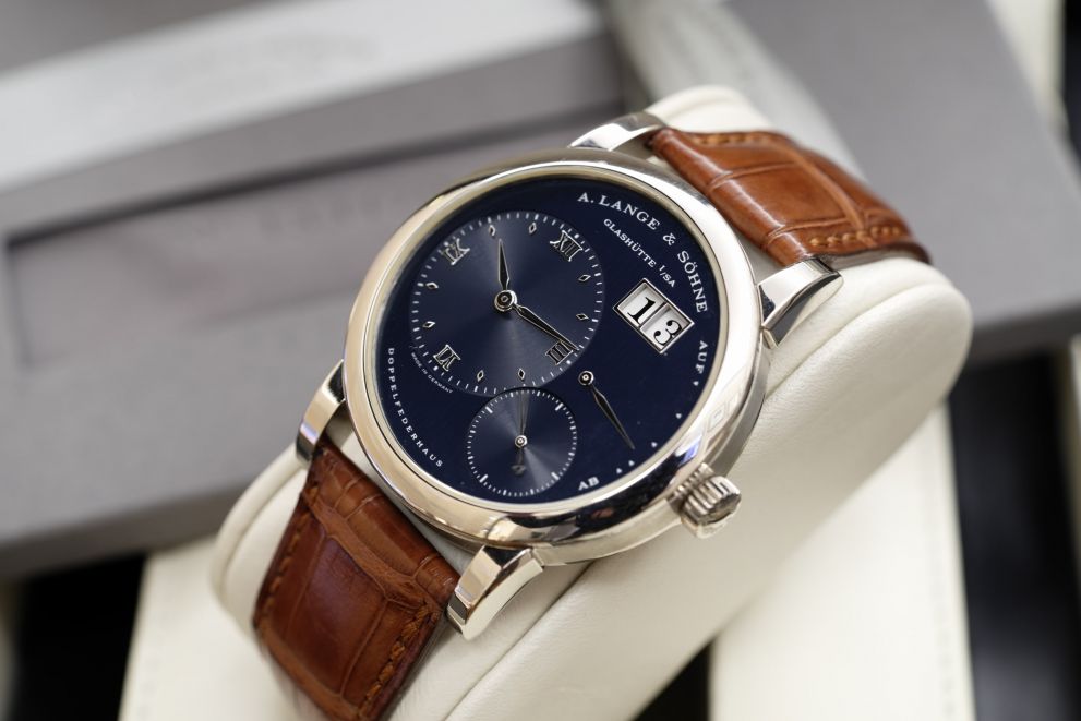 A. Lange & Sohne Lange 1 Ref. 101.027 White Gold 18kt Blue Dial Top conditions