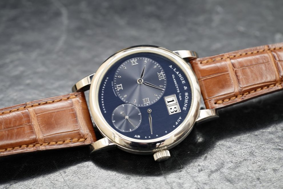 A. Lange & Sohne Lange 1 Ref. 101.027 White Gold 18kt Blue Dial Top conditions