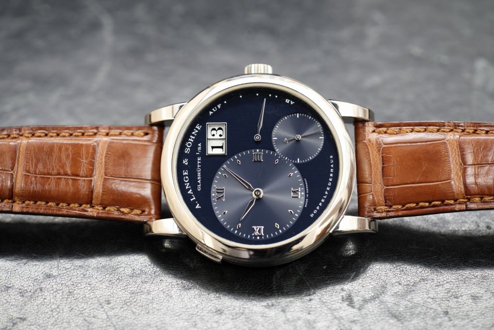A. Lange & Sohne Lange 1 Ref. 101.027 White Gold 18kt Blue Dial Top conditions