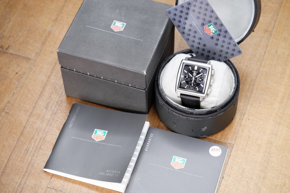 Tag Heuer Monaco chronograph full set b/p racing - top conditions