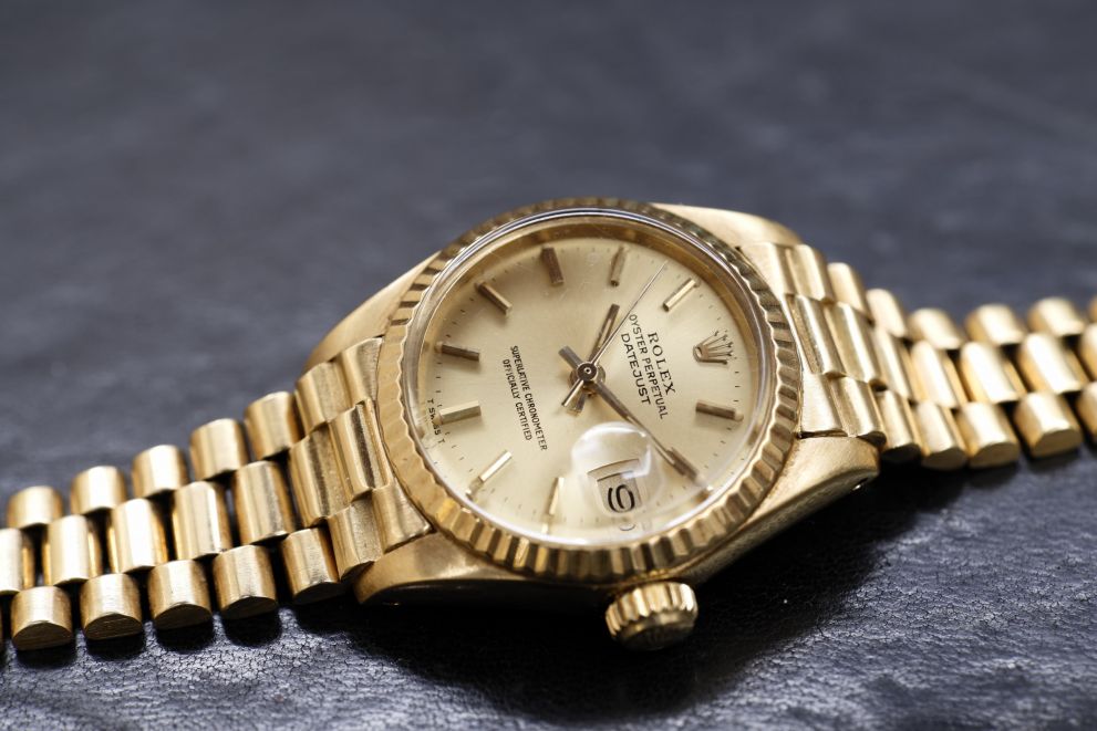 Rolex Lady-Datejust Ref. 6917 Full Gold 18kt President bracelet with box - Top conditions