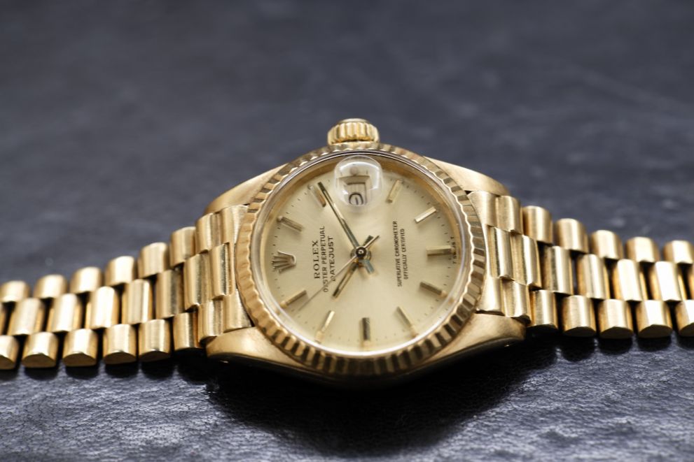 Rolex Lady-Datejust Ref. 6917 Full Gold 18kt President bracelet with box - Top conditions