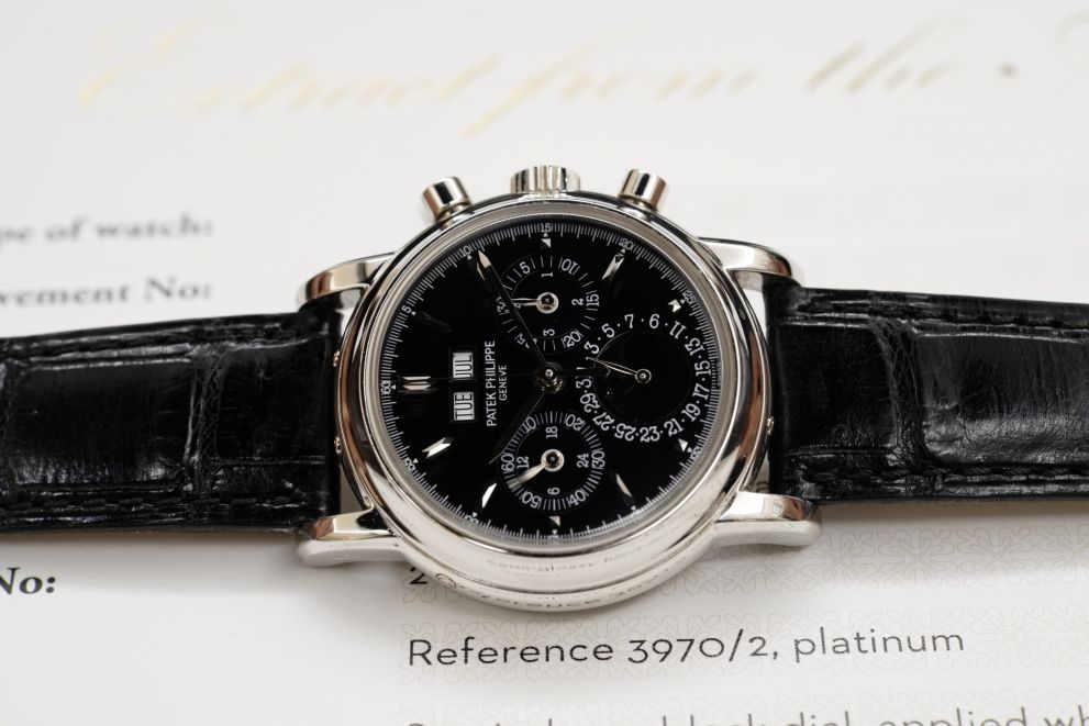 Patek Philippe perpetual calendar chronograph in platinum Ref. 3970 /2