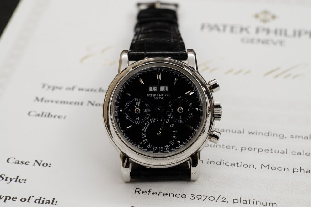 Patek Philippe perpetual calendar chronograph in platinum Ref. 3970 /2