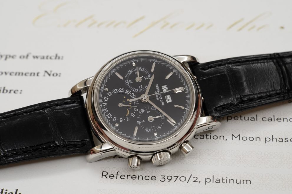 Patek Philippe perpetual calendar chronograph in platinum Ref. 3970 /2