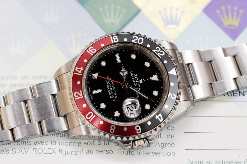 Rolex GMT-Master II "Coke" Ref. 16710 SEL No Holes F serie Full set b/p