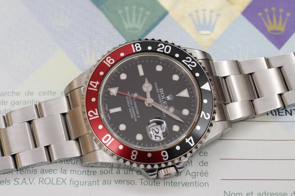 Rolex GMT-Master II "Coke" Ref. 16710 SEL No Holes F serie Full set b/p