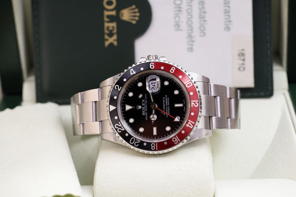 Rolex GMT-Master II "Coke" Ref. 16710 SEL No Holes F serie Full set b/p