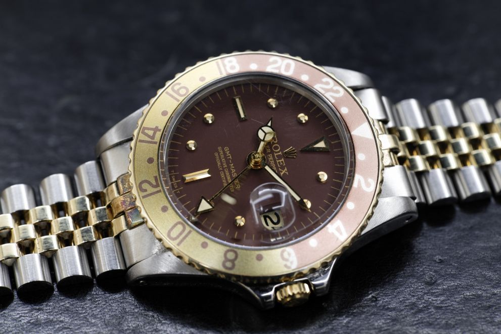 Rolex GMT-Master Ref. 1675 nipple brown top conditions rootbeer ss / gold