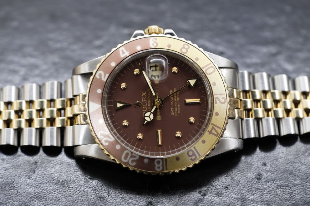 Rolex GMT-Master Ref. 1675 nipple brown top conditions rootbeer ss / gold