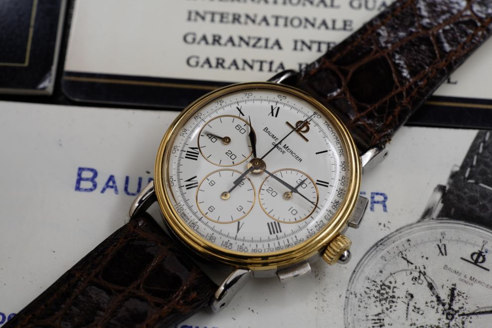 Baume & Mercier Chronograph Mecanique Steel & Gold Full set b/p