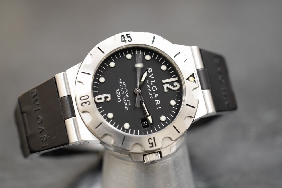 Bulgari Diagono Scuba Ref. SD 38 S Stainless Steel Original Strap - Bulgari deployante