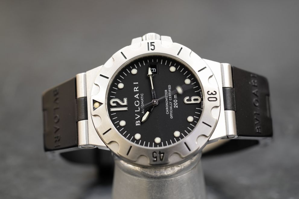 Bulgari Diagono Scuba Ref. SD 38 S Stainless Steel Original Strap - Bulgari deployante