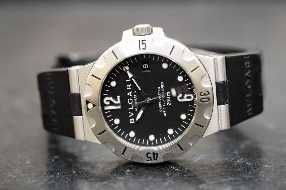 Bulgari Diagono Scuba Ref. SD 38 S Stainless Steel Original Strap - Bulgari deployante