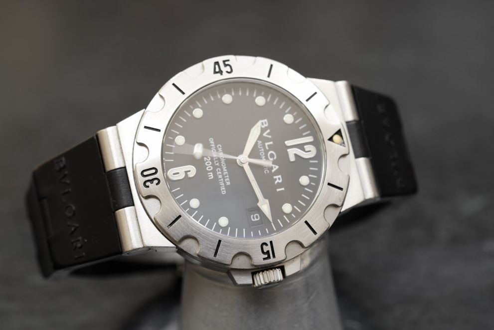 Bulgari Diagono Scuba Ref. SD 38 S Stainless Steel Original Strap - Bulgari deployante