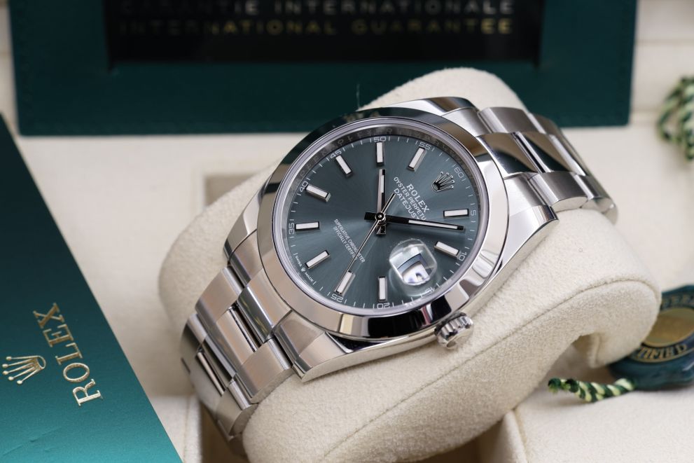 Rolex Datejust 41 Ref. 126300 Green Mint Dial Full set b/p 2023 - verde menta