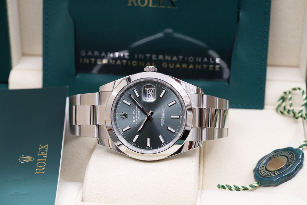 Rolex Datejust 41 Ref. 126300 Green Mint Dial Full set b/p 2023 - verde menta